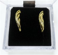 14K Yellow gold twist style post earrings