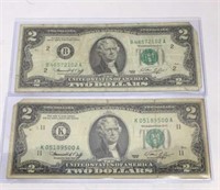 2 Bicentennial Two Dollar Paper Notes