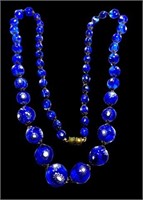 Hand Blown and Painted Glass Bead Necklace