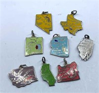 8 Sterling State Charms
