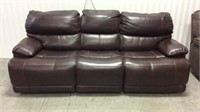 Dual power recline leather sofa