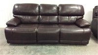 Dual power recline leather sofa