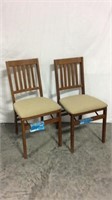 2 Stakmore folding wood chairs