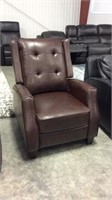 Leather push recliner