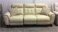 Power recline leather sofa
