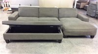 3 pc Chaise sectional sofa w/ storage ottoman