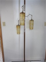 SUPERB RETRO POLE LAMP - GREAT AMBER SHADES