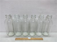 6 OLDER GLASS MILK BOTTLES