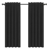 LT Faux Silk Set of 2 Black Drape Panels