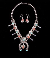 Navajo Squash Blossom Necklace by Alice Long