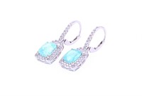 Paraiba Tourmaline & Diamond 18k Gold Earrings