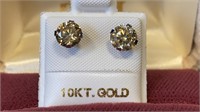 $1460 10KT Gold Stunning Moissanite earrings