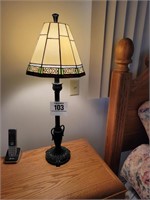 Stained glass shade table lamp 30" t