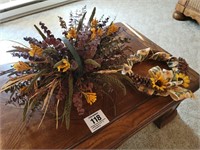 Decorative flower arrangement & wreath