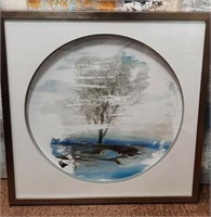 43 - NEW WMC FRAMED WATERCOLOR OF TREE 31"H