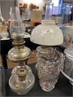 Kerosene Lamps & Mikasa Vase.