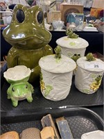 Frog Cookie Jar and Canisters.