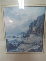 STORMY SEASCAPE WITH LIGHTHOUSE ARTWORK