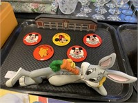 Mickey Mouse Club Buttons, Bugs Bunny.