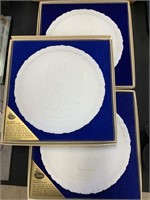 Three Fenton Glass Plates.