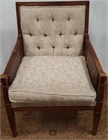11 - UPHOLSTERY & CANE ACCENT CHAIR