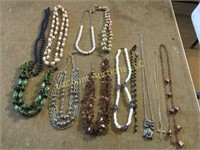 assorted vintage necklaces