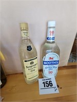Sealed bottles of Gin, Seagrams & Booths