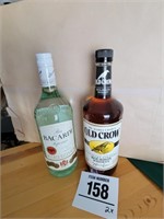 Bacardi Rum, Old Crow Whiskey - sealed