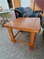 Sturdy solid Pine end table 22" t x 26" x 26"