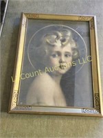 Art deco picture frame w girl print