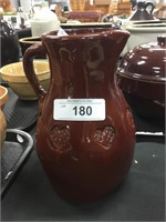 9” Redware pottery pitcher.