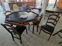 Card table w/ cover & chairs