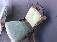 antique upholstered wood chair