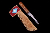Blackfoot Tacked and Beaded Sheath & Trade Knife