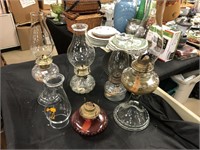 Vintage Glass Oil Lamps.