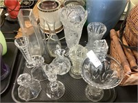 Clear Glass Vase, Candleholder Asst.