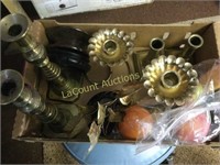 brass decor lot candle holders fake fruit