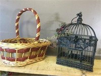 small decorative bird cage & basket