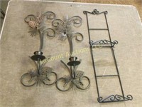 candle sconces and metal picture plate holders