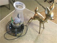electric Christmas lamp old gold reindeer decor