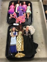 Seven female dolls, One male doll .