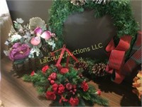 Christmas florals wreath decor 3 pcs