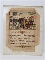 Vtg/Antique Embroidery Stuck To Carboard