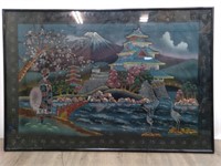 Framed Hand Painted Tapestry