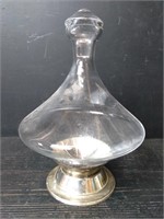 3 Piece Vintage Decanter Silver Plated Stand