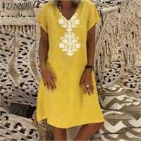 ZANZEA Women Summer Short Sleeve Casual Loose - L