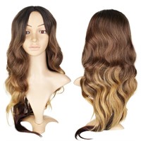 Brown Gradient Synthetic Wig Fluffy Breathable