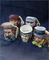 5 Small Toby Mugs some marked see picture