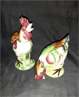 Rooster &  Hen marked 5" & 4"