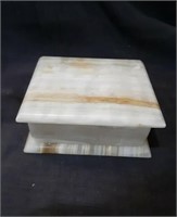 Small Alabaster or Onyx box 4"x3"